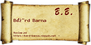 Bárd Barna névjegykártya